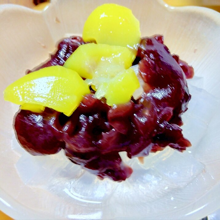 栗甘露煮あんみつ